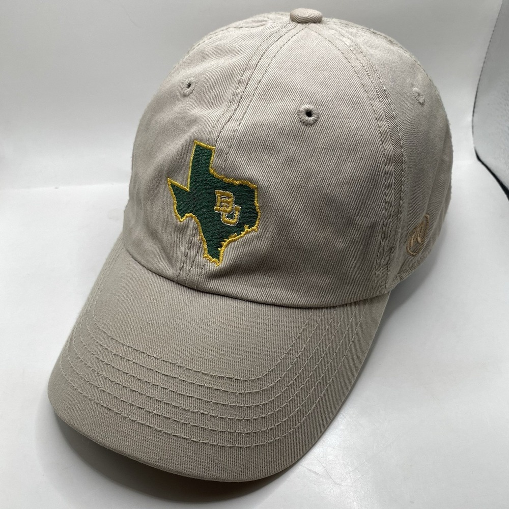 Baylor Bears Hat Khaki Cotton Top Of World Clean Up Strapback VGC Slouch Dad